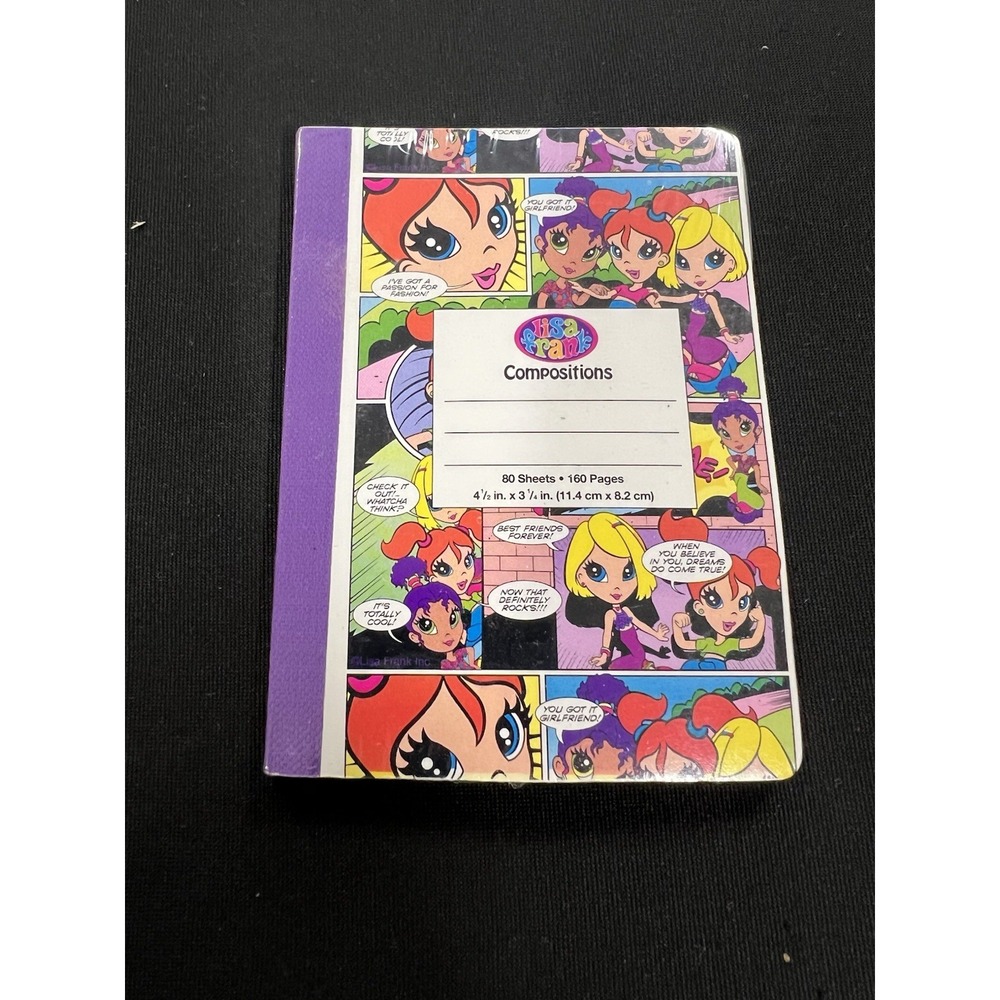 Lisa Frank Fab Friends Comic Book Style Mini Notebook 160 Pages 4.5 X 3.25" NEW